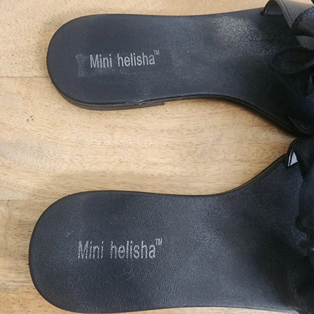 Mini Helisha Sandals Womens Size 38 Black Bow Slide Slip On Dressy MST-1718
